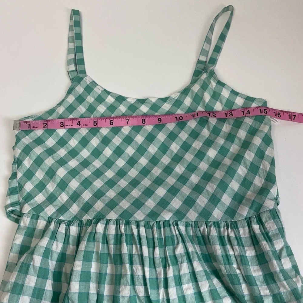 NEW Nordstrom Jumpsuit Womens XS Green White Gingham Sleeveless Tie Back NWOT - Picture 10 of 15